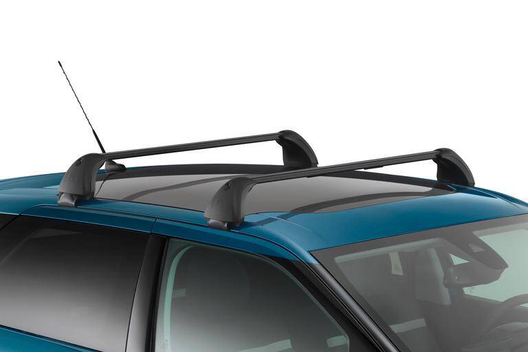 Juego de 2 barras de techo transversales acero para vehiculo sin barras